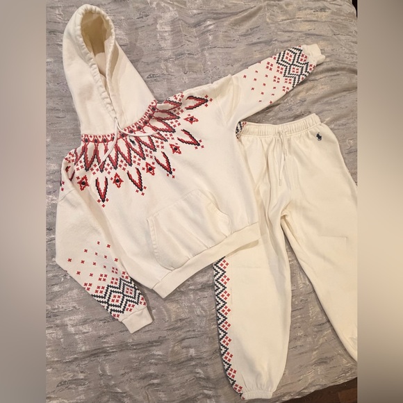 Polo Ralph Lauren Women's Cream Southwestern Design Sweatsuit - Small - Picture 4 of 12